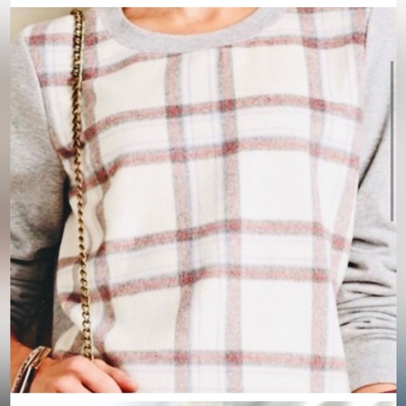 ANTHROPOLOGIE Saturday Sunday
Plaid White Red Wool Front Cotton
Crewneck women M - Picture 3 of 10